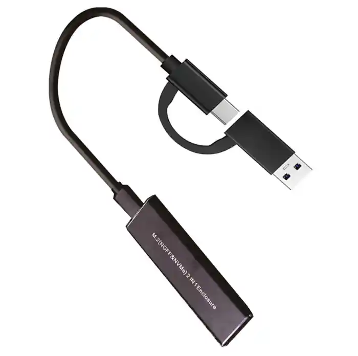 M.2 NVME SSD to USB 3.1 Case Dual Protocol M2 NVMe Box PCIe NGFF SATA M2 NVMe Enclosure Adapter with OTG Cable